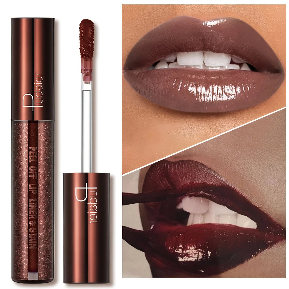 Peel-Off Lip Gloss - Long-wearing waterproof formula, moisturizing gloss, easy to apply, suitable for all light brown skin types