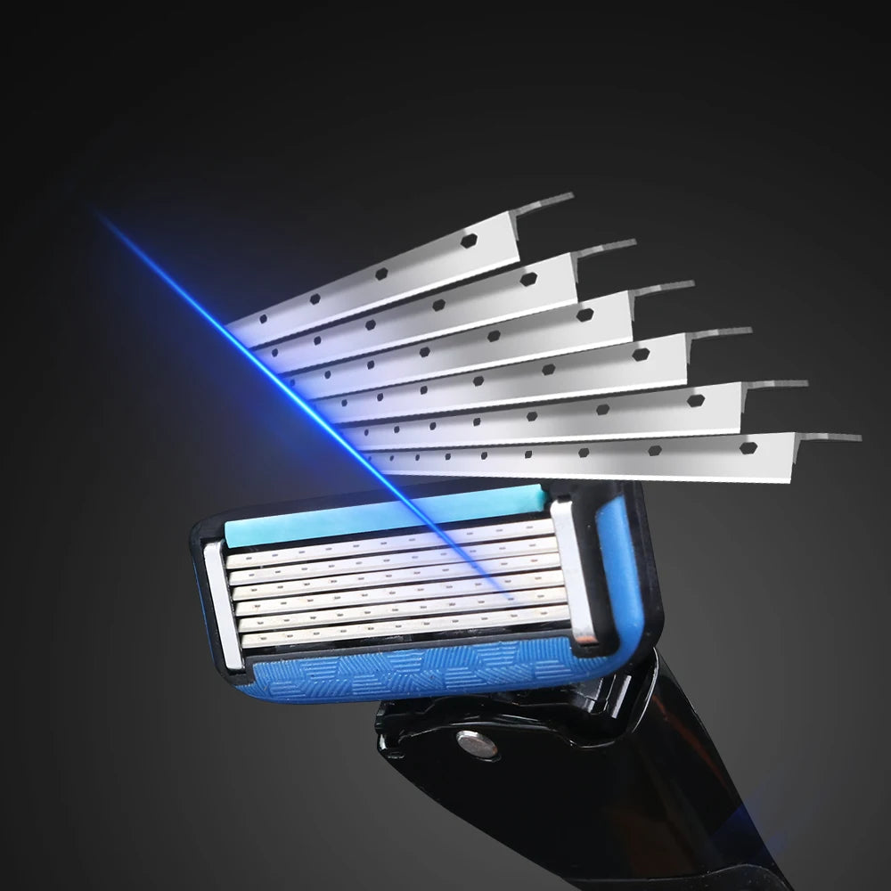 XUANFENG 6-layer rotating shaver, German 6CR steel manual shaver, men's 3D shaver blade