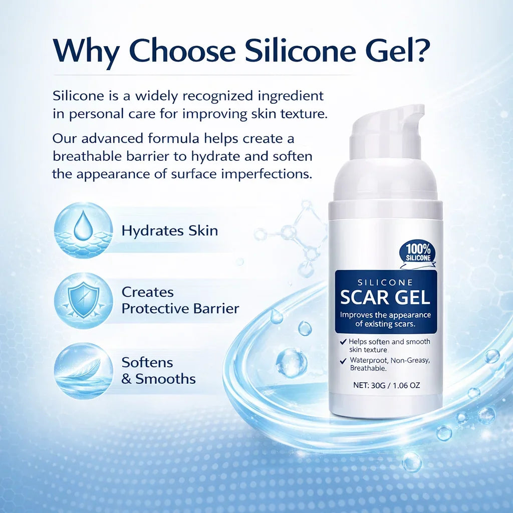 Silicone Scar Gel Advanced Formula 30g Scar Cream for Face Body Acne Scars C Section Stretch Marks Softens Smooths Skin Texture