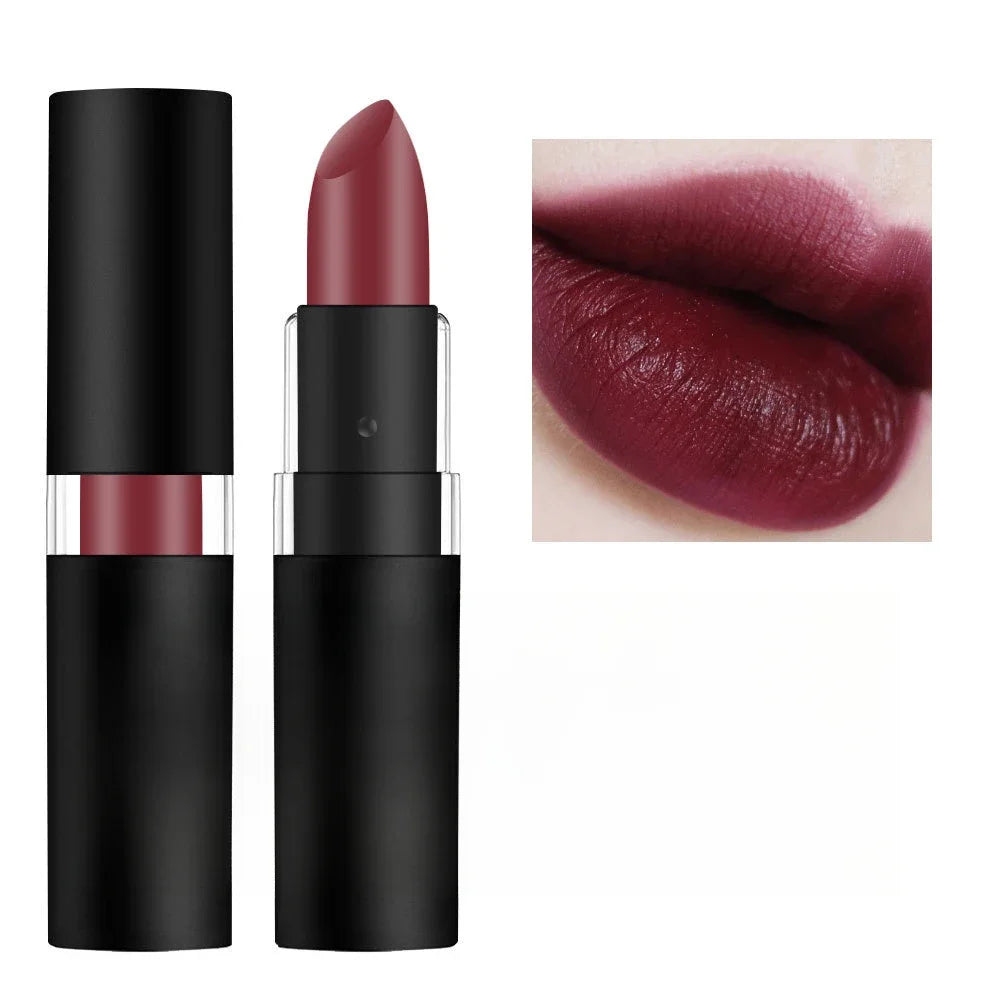 Dark Wine Red Lipsticks Waterproof Easy To Color Makeup Sexy Red Lipstick Matte White Black Lip Gloss Facial Body Painting