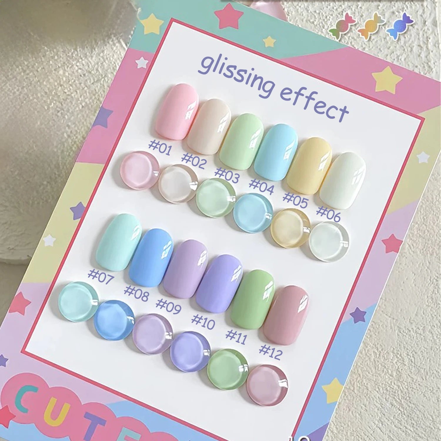 MIANEL 12ML 1-12PCS Cloud 12 Color Dopamine Gel Green Blue Gel Nail Polish Whitening Candy Jelly Summer Nails UV LED Light Nails