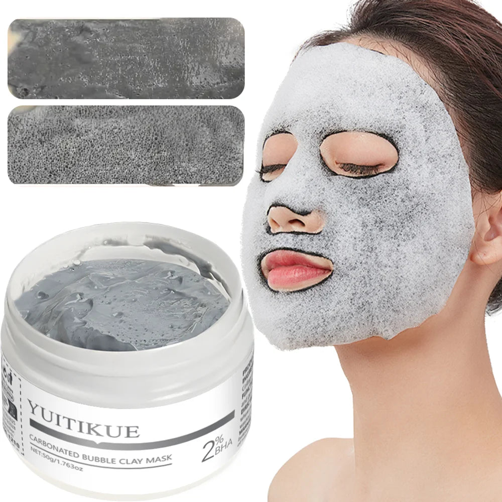 YUITIKUE Carbonated Bubble Clay Mask 50g, Deep Cleansing, Hydrating & Purifying, Pore Care, Facial Treatment