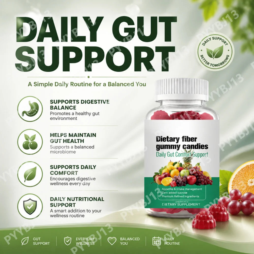Chicory Root Fiber Gummies 60 Count, Fruit Flavor with Vitamins and Zinc for Daily Digestive Nutrition and Wellness Support