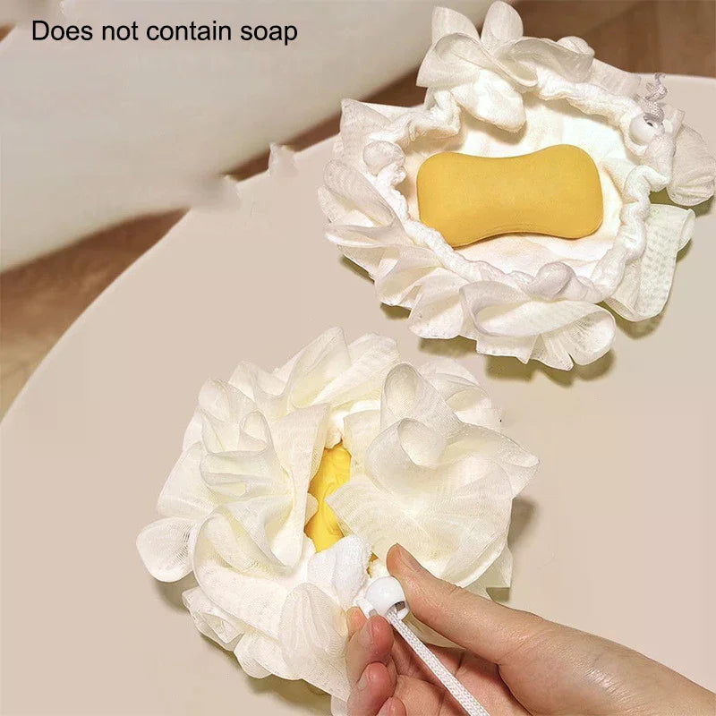 1 Piece Of Soft Loofah Sponge Bath Ball -2-in-1 Soap Dispenser And Body Scrub, Exfoliating Shower Ball For Men And Women