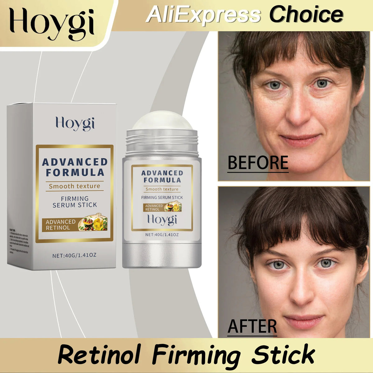 HOYGI Retinol Firming Stick Anti Wrinkle Lifting Firming Cream Hyaluronic Acid Hydrating Moisturize Smooth Fine Lines Face Cream