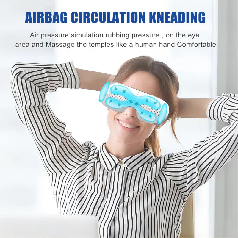Visible Eye Massager Smart Eye Mask with Air Compression Massage Foldable Portable Eye Relaxation Device for Women Men Gift