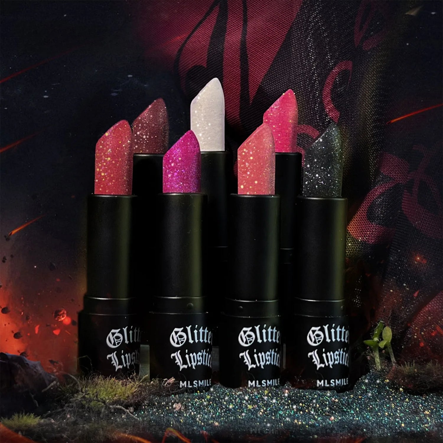 Multi-Color Non-Stick Cup Matte Lipstick for Women Flash Lasting Easy Application Diamond Shimmer Dark Halloween Look