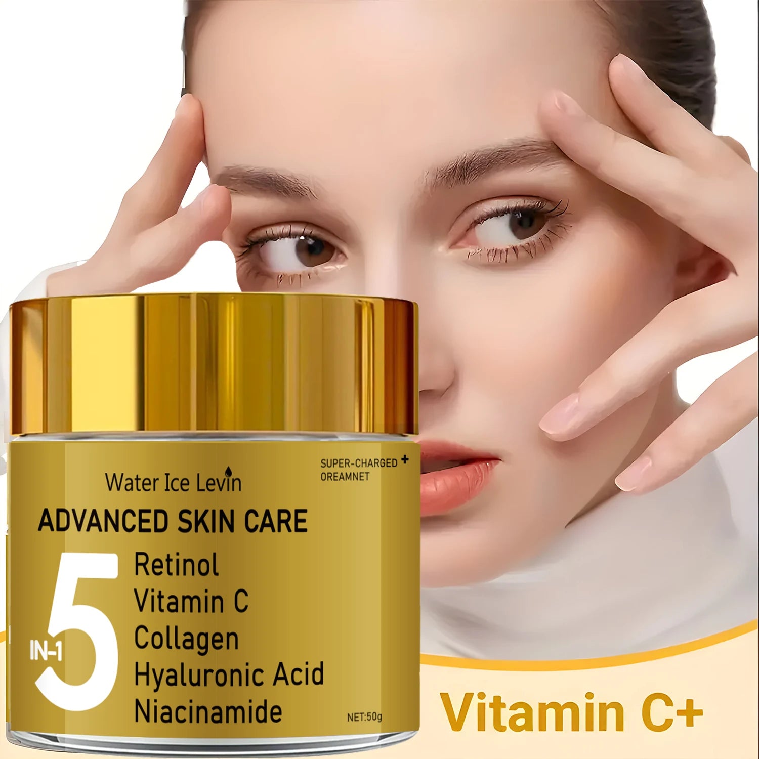 5-in-1 Facial Moisturizing Cream, Containing Vitamin C, Collagen, and E - Pore Hydration Formula, Suitable for All Skin Types, Non-Irritating