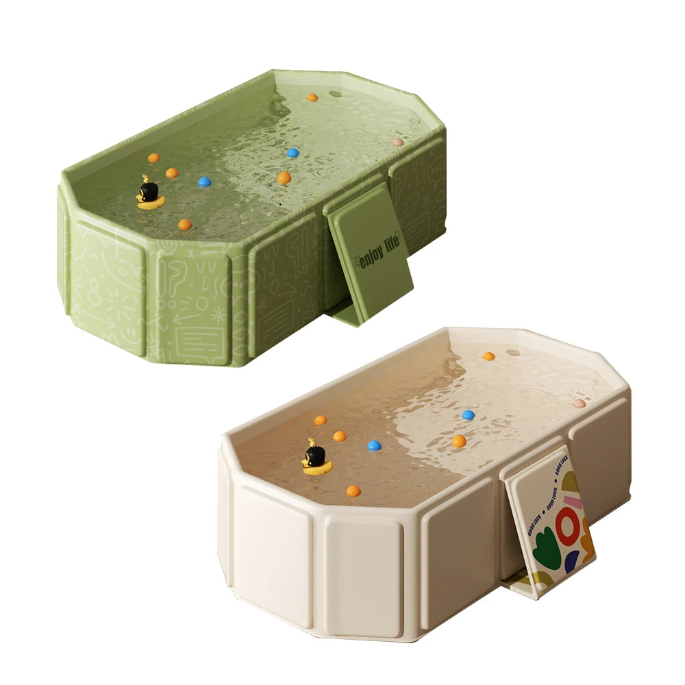 1 foldable bathtub for family use, a convenient summer garden pool for storage, and a baby bathtub suitable for family travel
