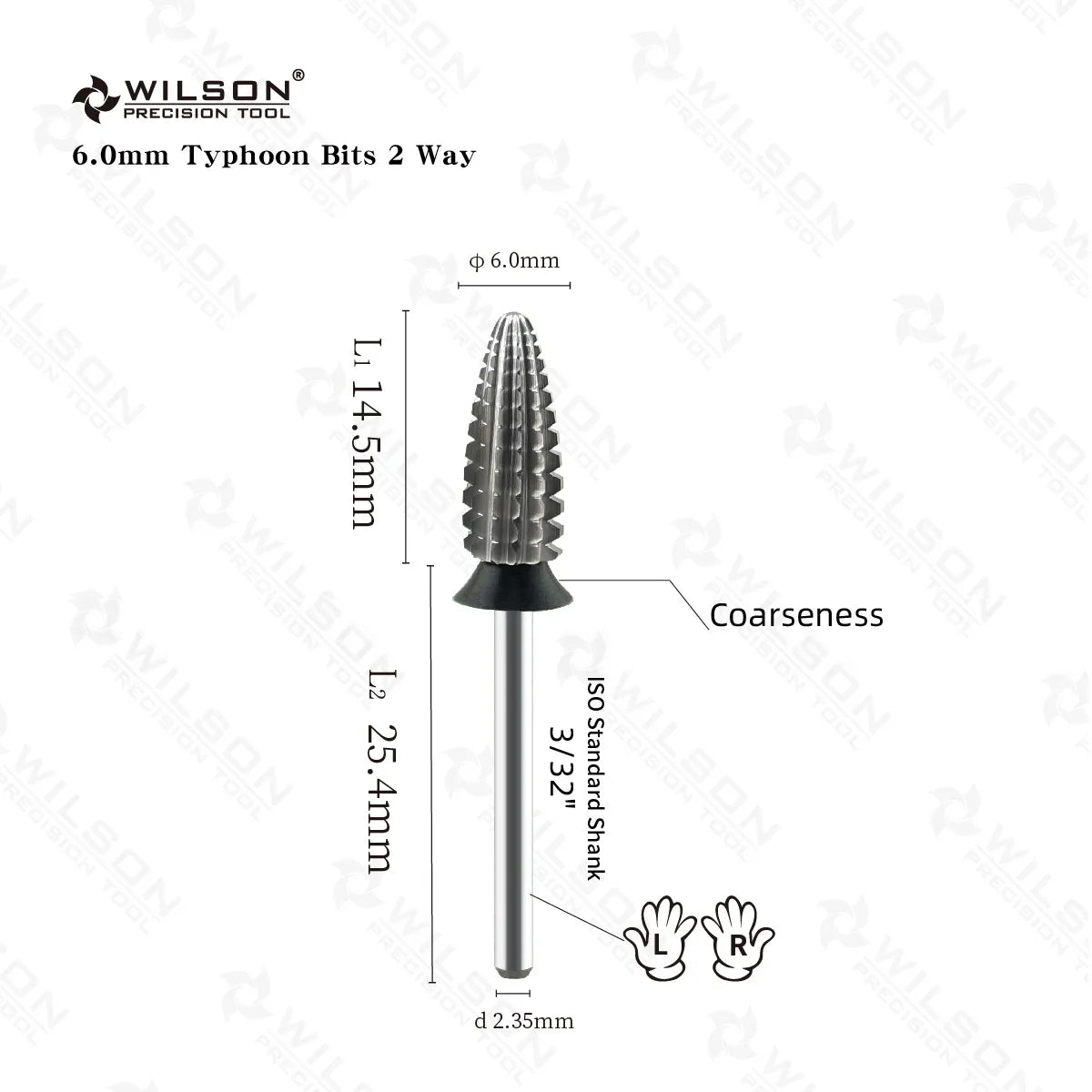 WILSON Typhoon Bits(2 Way)-Tools Nails Cutters for Manicure Drill Bits Nails Accessories Remove Hard Gel