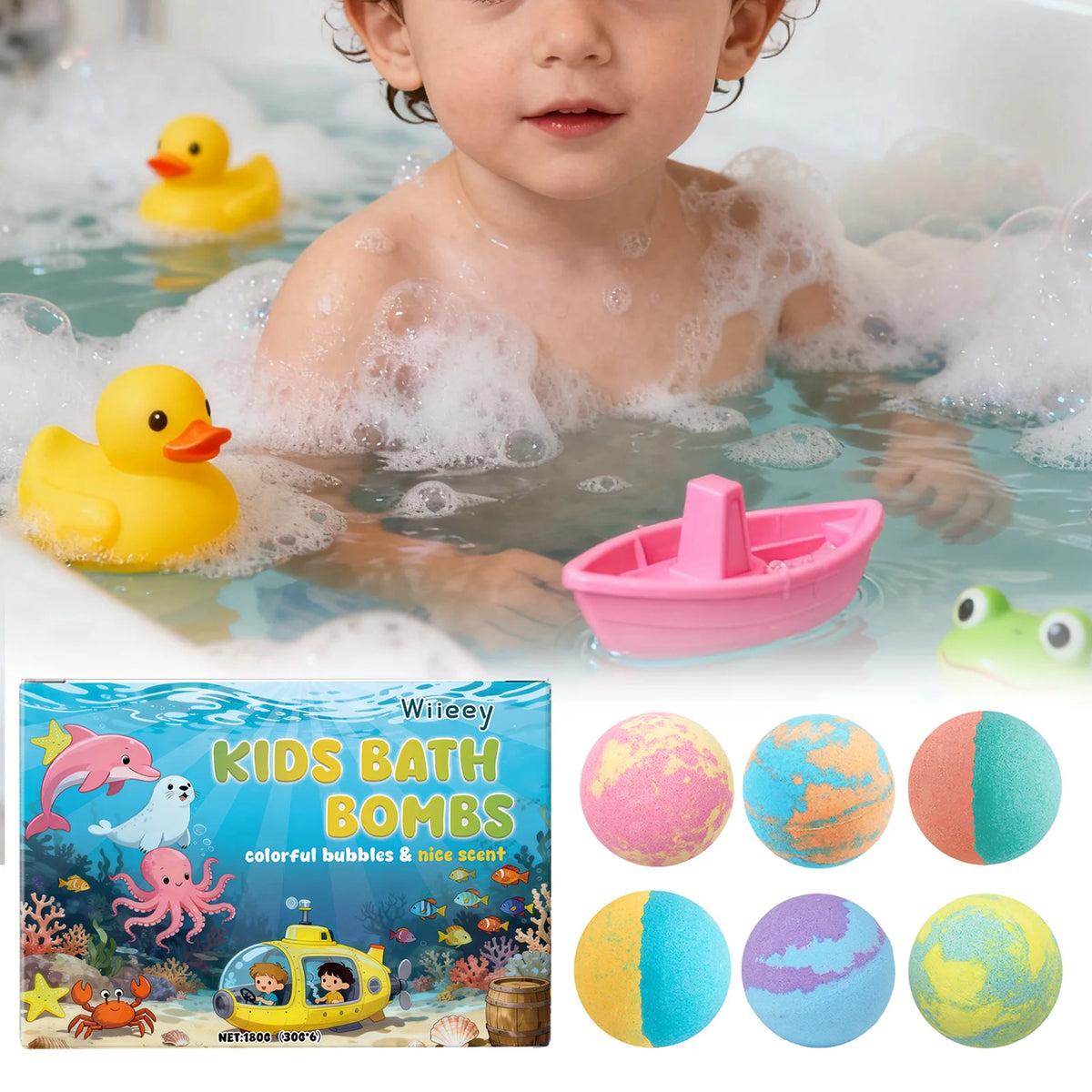 6Pcs Bath Set Premium Fizzies Colorful Fizzy Of Inside Moisturizing Ingredients Birthday Gift