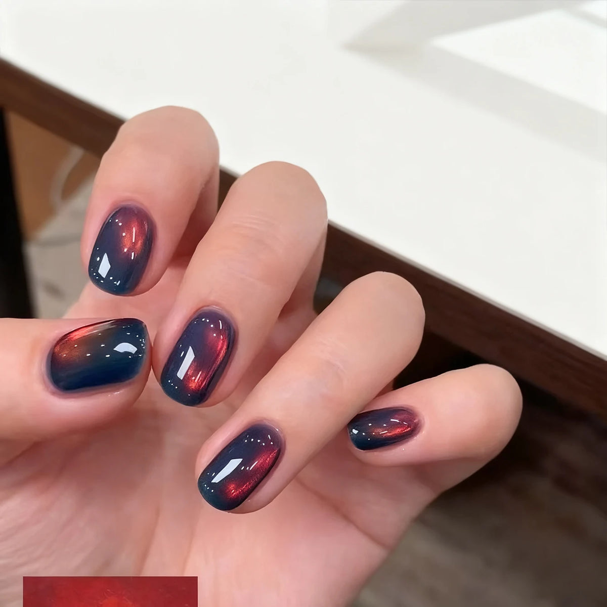 MIANEL 10ml Summer Nails Sea Sunset Golden Light Cat Eye Gel Nail Polish Satin Glass Beads Nail Polish Black Nails 1-10pcs
