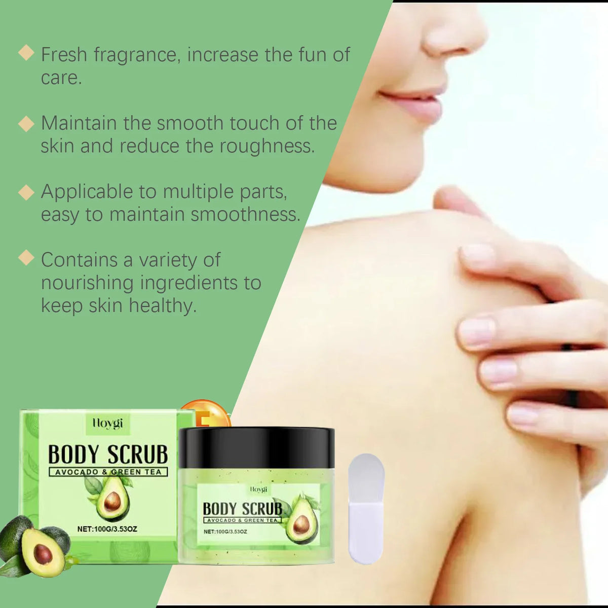 Matcha Sea Salt Body Scrub Exfoliating Deep Cleansing Moisturizing Hydrating Remove Dead Skin Improve Dry Rough Smooth Skin