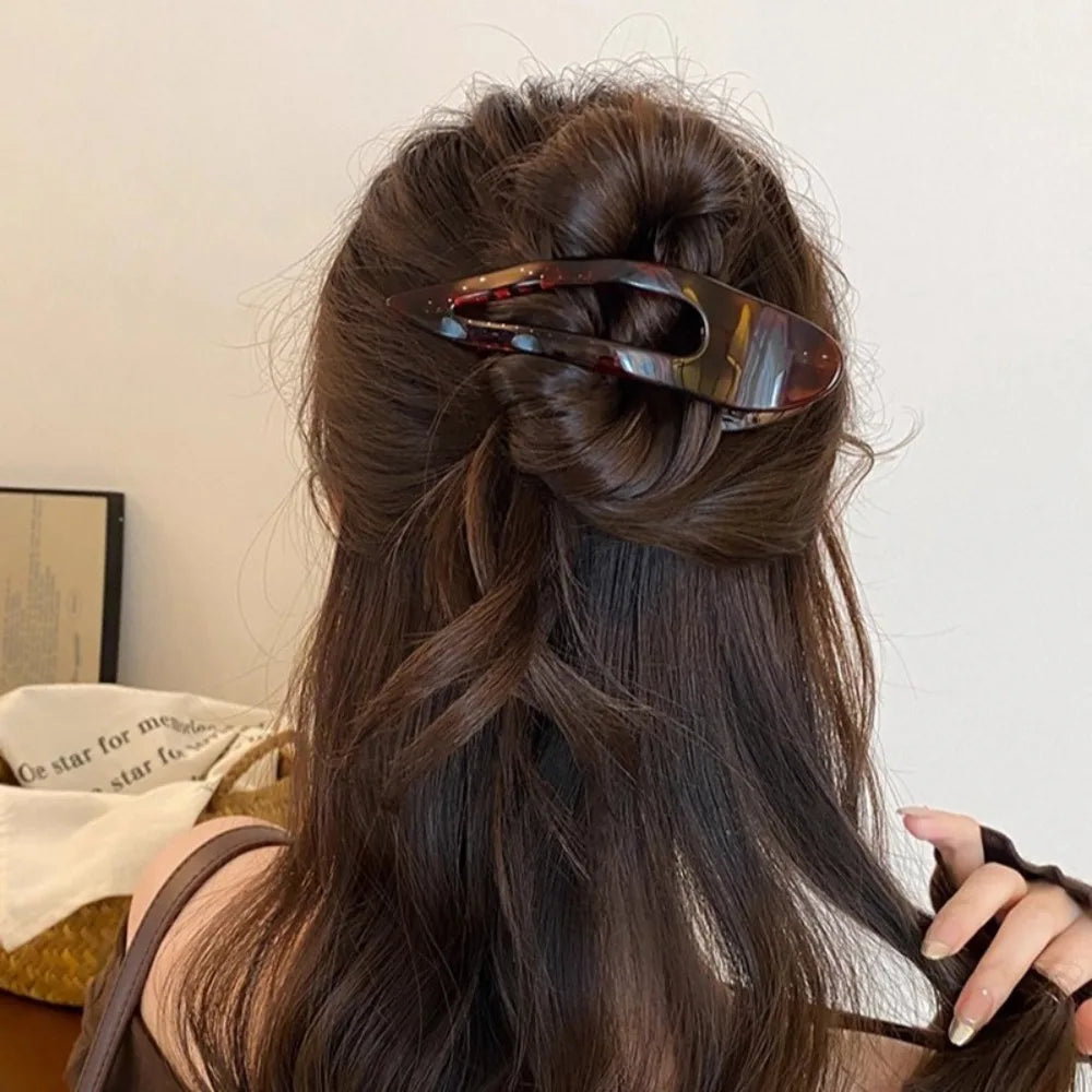 New Leopard Print Swallowtail Flat Hair Clip for Women Girl Large Duckbill Barrettes Hairgrip for Thick Hair Styling Accessories