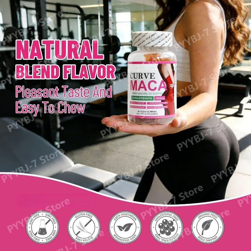 Vegan Maca Gummies Natural Plant Extract Energy Support Energy Hip Curves Support Daily Nutritional Supplement
