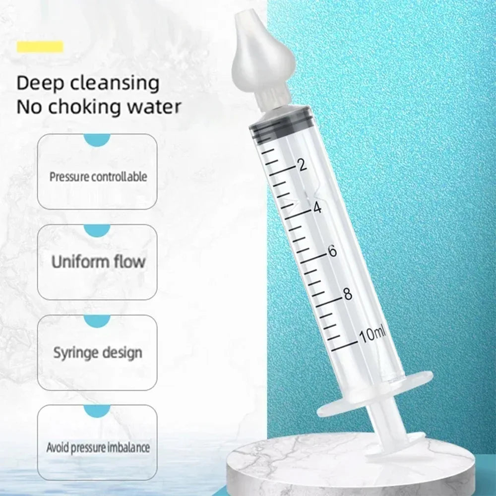 10ML Baby Nasal Aspirator Syringe - Safe for Newborns & Toddlers Gentle Soft Tip Nasal Irrigator Washer Nose Cleaner