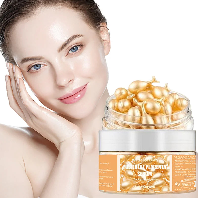 50 Fullerene Essence Capsules Collagen Capsules Facial Care Essence Anti-Wrinkle Anti-Acne Firming Whitening Hyaluronic Acid Essence Skin Care New Product
