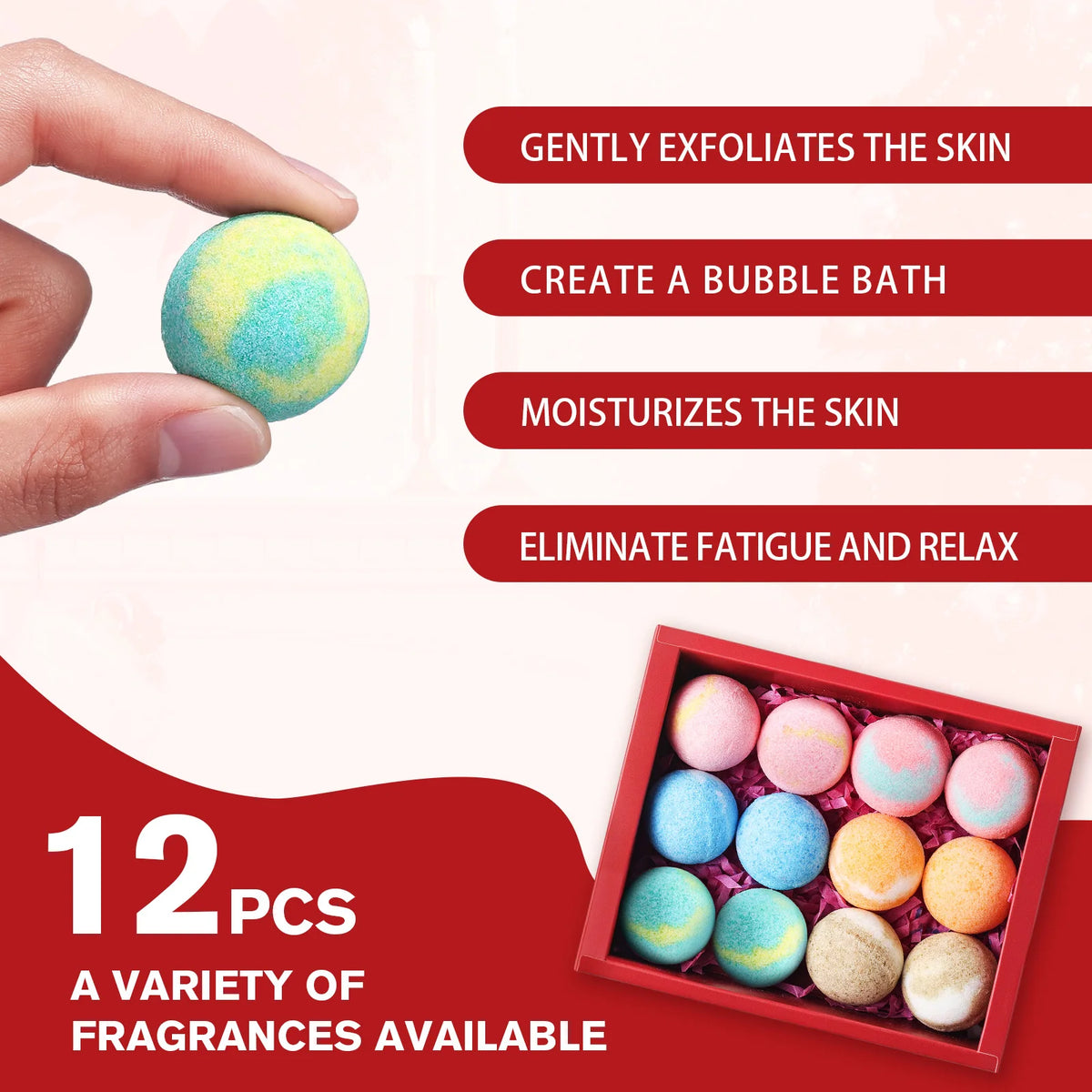 12 Pcs Bath Bomb Set - Sea Salt Softening & Keratin Exfoliation, Removes Dead Skin for Foot Spa, Relaxing Gift Box for All.