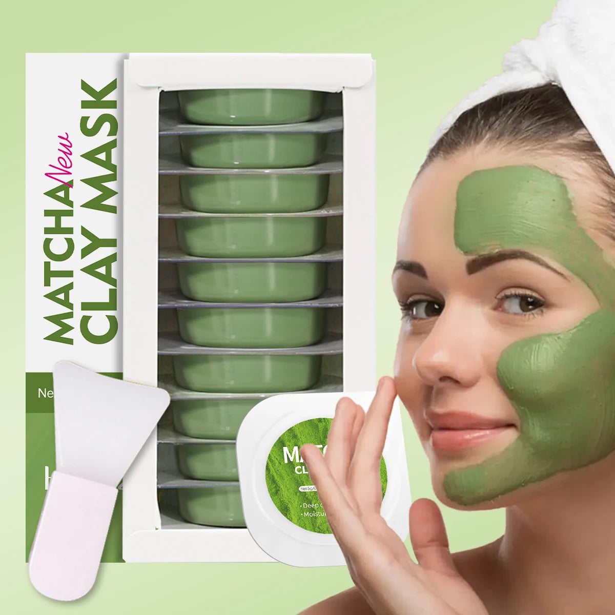 Matcha Deep Cleansing Mask Clay mud formula, refreshing oil control, balance skin oil