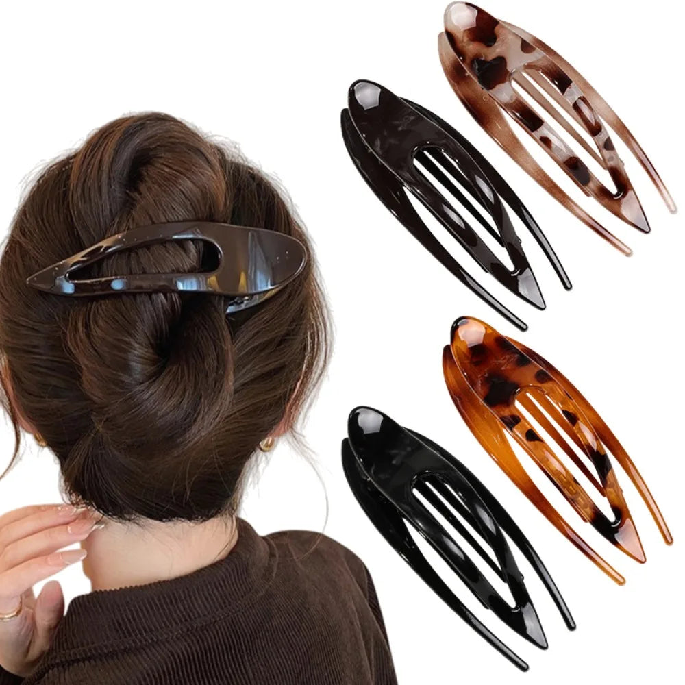 New Leopard Print Swallowtail Flat Hair Clip for Women Girl Large Duckbill Barrettes Hairgrip for Thick Hair Styling Accessories