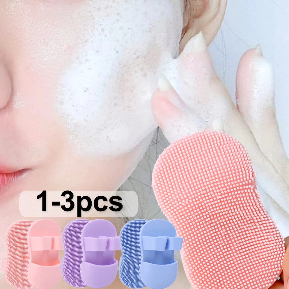 Mini Finger Face Wash Brush Soft Silicone Deeply Clean Pores Remove Dead Skin Cells Makeup Brushes Baby Shampoo Baby Bath Brush