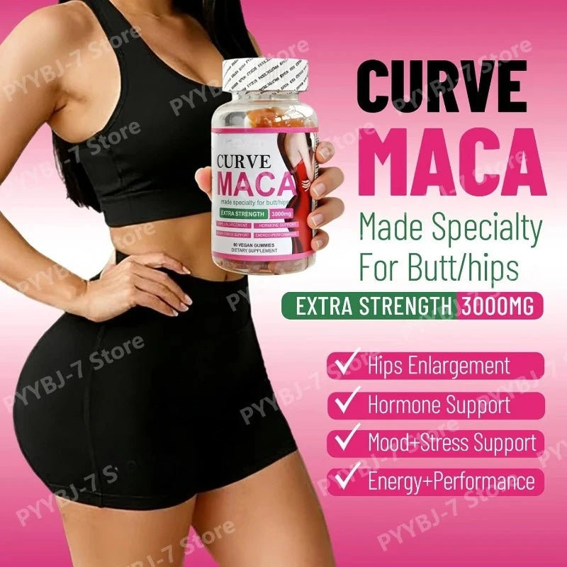 Vegan Maca Gummies Natural Plant Extract Energy Support Energy Hip Curves Support Daily Nutritional Supplement