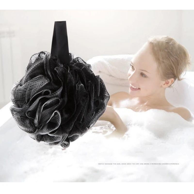 Soft Shower Mesh Foaming Sponge Exfoliating Scrubber Black Bath Bubble Ball Body Skin Cleaner Cleaning Tool Bathroom Accessories