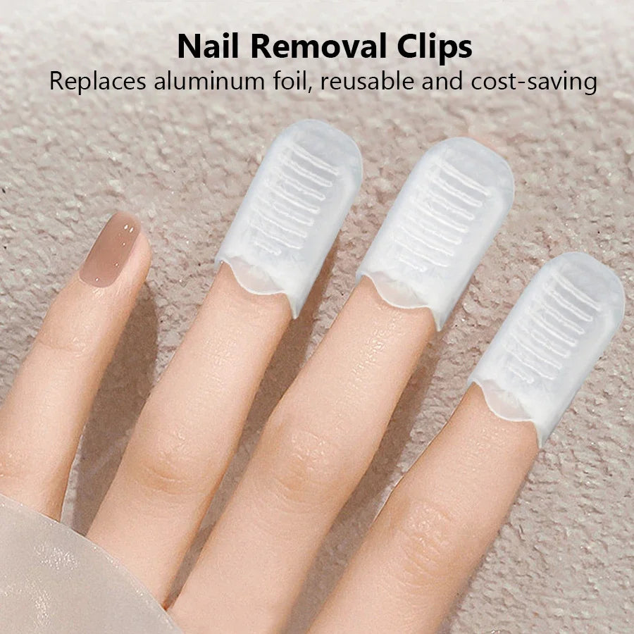 5Pcs Nail Art Soak off Cap Clips Gel Polish Acrylic Nails Remover Wraps Manicure Tool for Easy Removal And Professional Finish