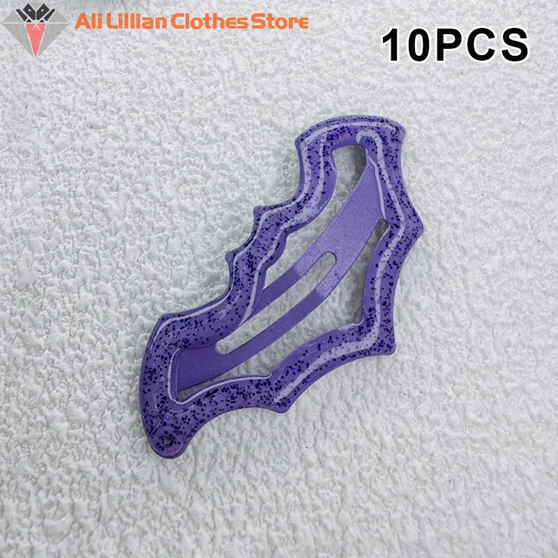 10Pcs Multi-Color Halloween Bat Hairpins Set Hair Styling Cute Fashion For Women Girls Party Essentials Ideal Gift Accessories