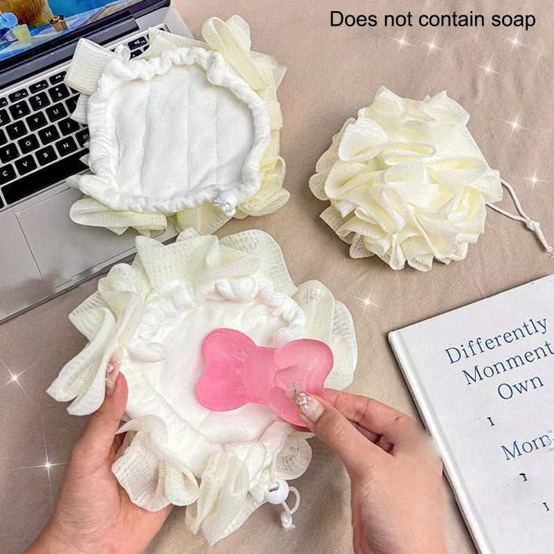 1 Piece Of Soft Loofah Sponge Bath Ball -2-in-1 Soap Dispenser And Body Scrub, Exfoliating Shower Ball For Men And Women