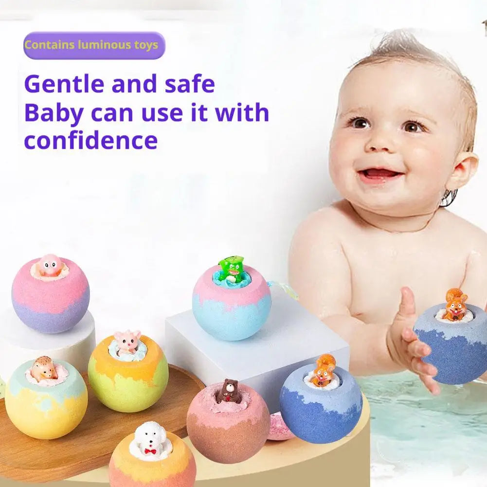 Kids Bath Bombs with Surprise Toys Inside Gentle Moisturizing Bath Salt Balls for Toddler Bubble Bath Fizzers Fun Bath Time Gift