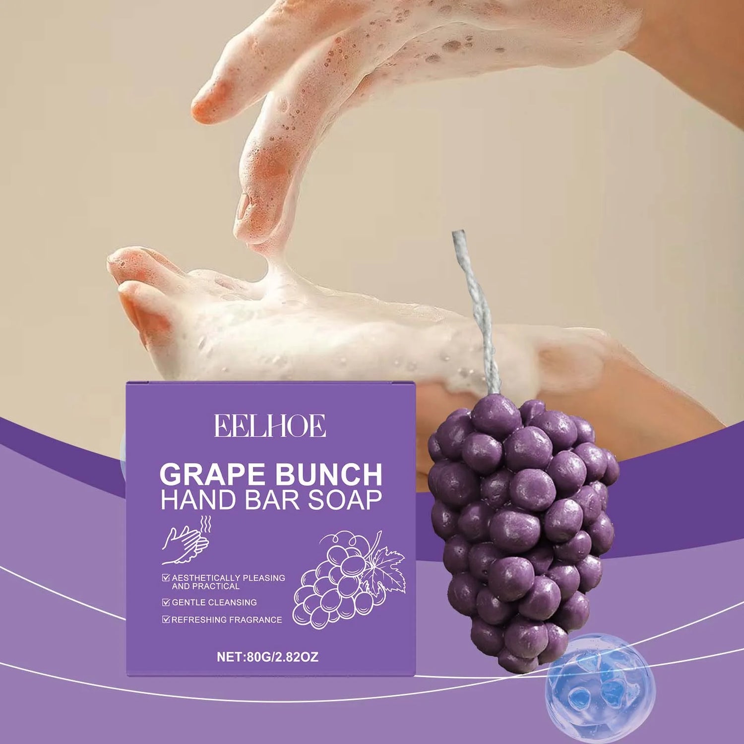 Grape Cluster Soap - Gentle Cleansing with a Fresh Fragrance, Suitable for Daily Use, Shaped Like a Bunch of Grapes.