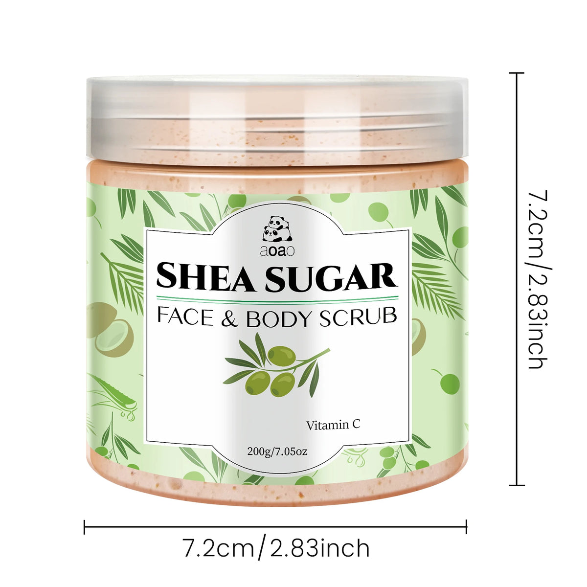 Shea Butter Exfoliating Scrub with Sucrase, Aloe & Coconut - Alcohol-Free Facial & Body Scrub for All Light Beige Types