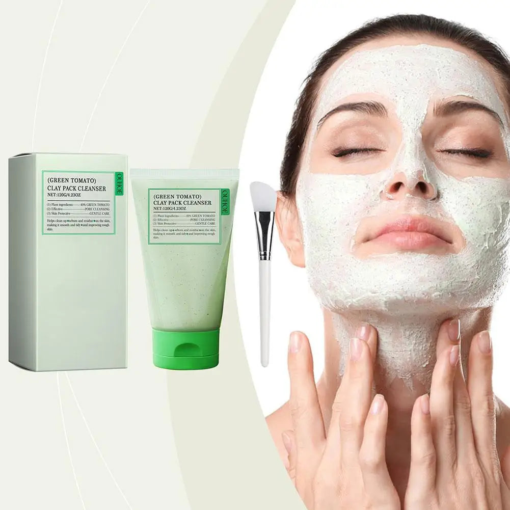Green Tomato Puree Mask Green Tomato Puree Mask Cleanser Deeply Cleanses Pores Moisturizes Skin Deeply Hydrates Skin Care Beauty