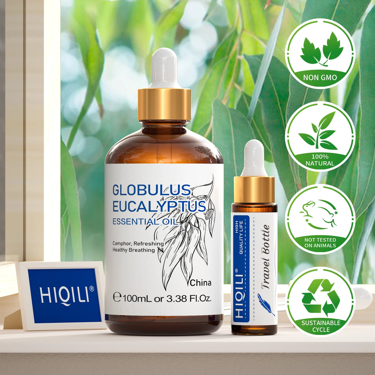 HIQILI 10/30/100/500ml Eucalyptus Essential Oil, Humidifier/Diffuser, Automobile Perfume,  Natural Eucalyptus Essential Oil