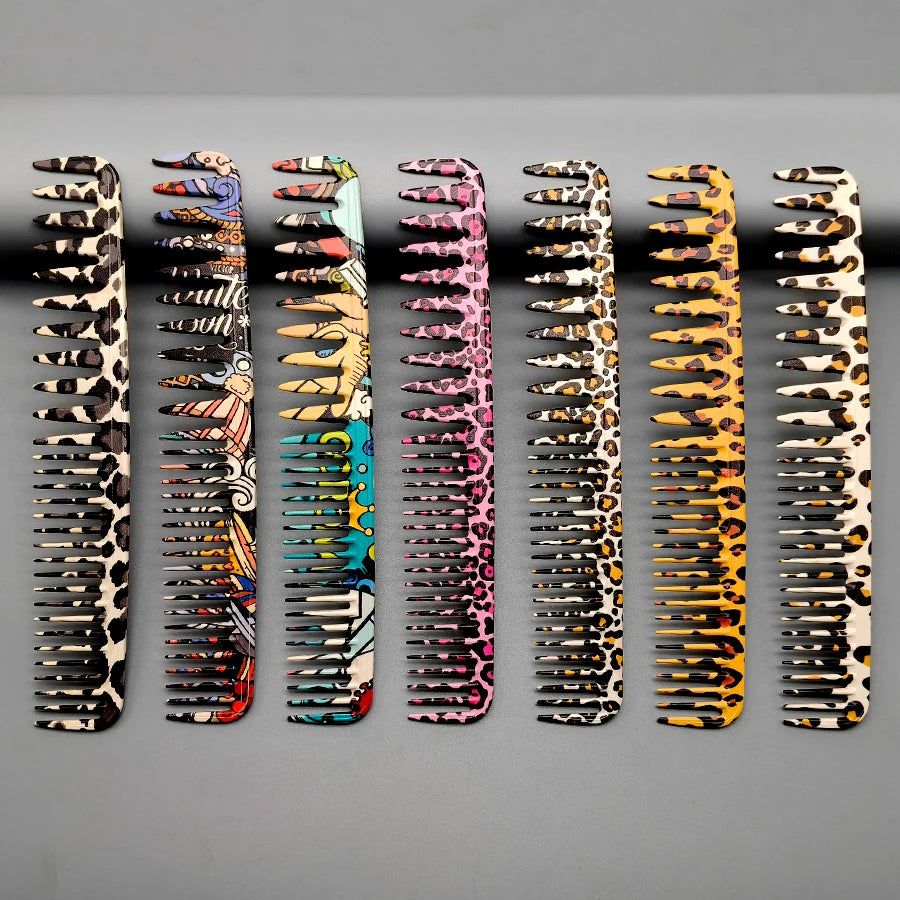 1Pc Hairdressing Comb, Stylish Leopard Print Comb, Professional Salon Styling Comb, Essential Hair Stylist Comb, Haircut Comb, Line Comb, Pompadour Comb, Men's Hair Comb, Home-Use Hair Smoothing Comb