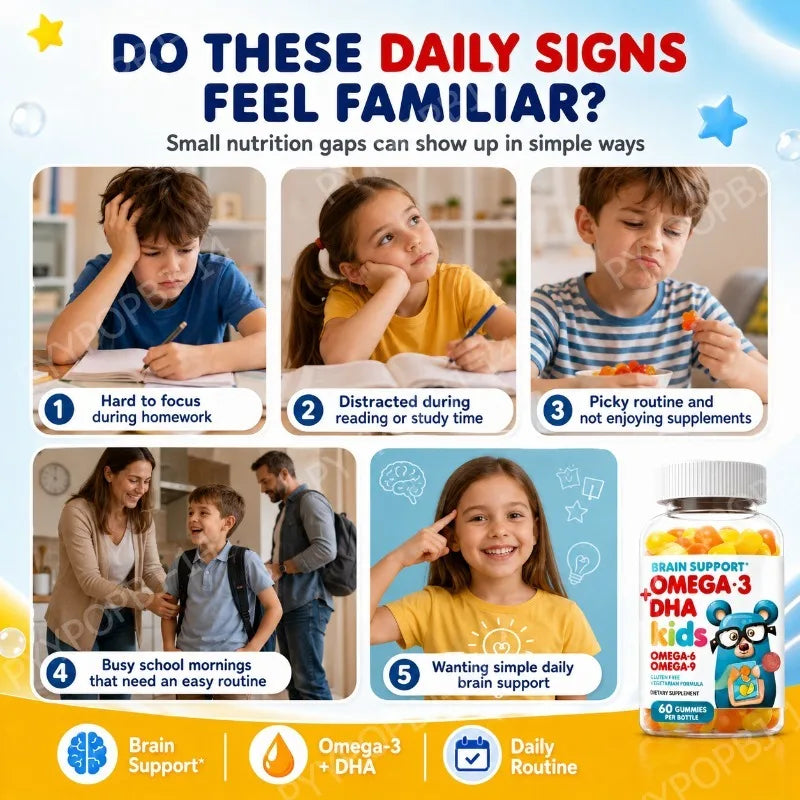 Kids Omega 3 DHA Gummies with DHA From Algae Chia Oil Daily Wellness Support for Kids Vegetarian Gluten Free 60 Gummies