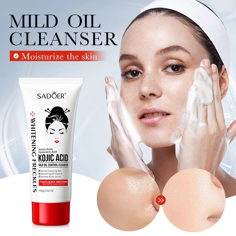Kojic Acid Facial Cleanser Face Wash Foam Facial Cleansing Mossee Moisturizing Brightening Facial Skin Care Products