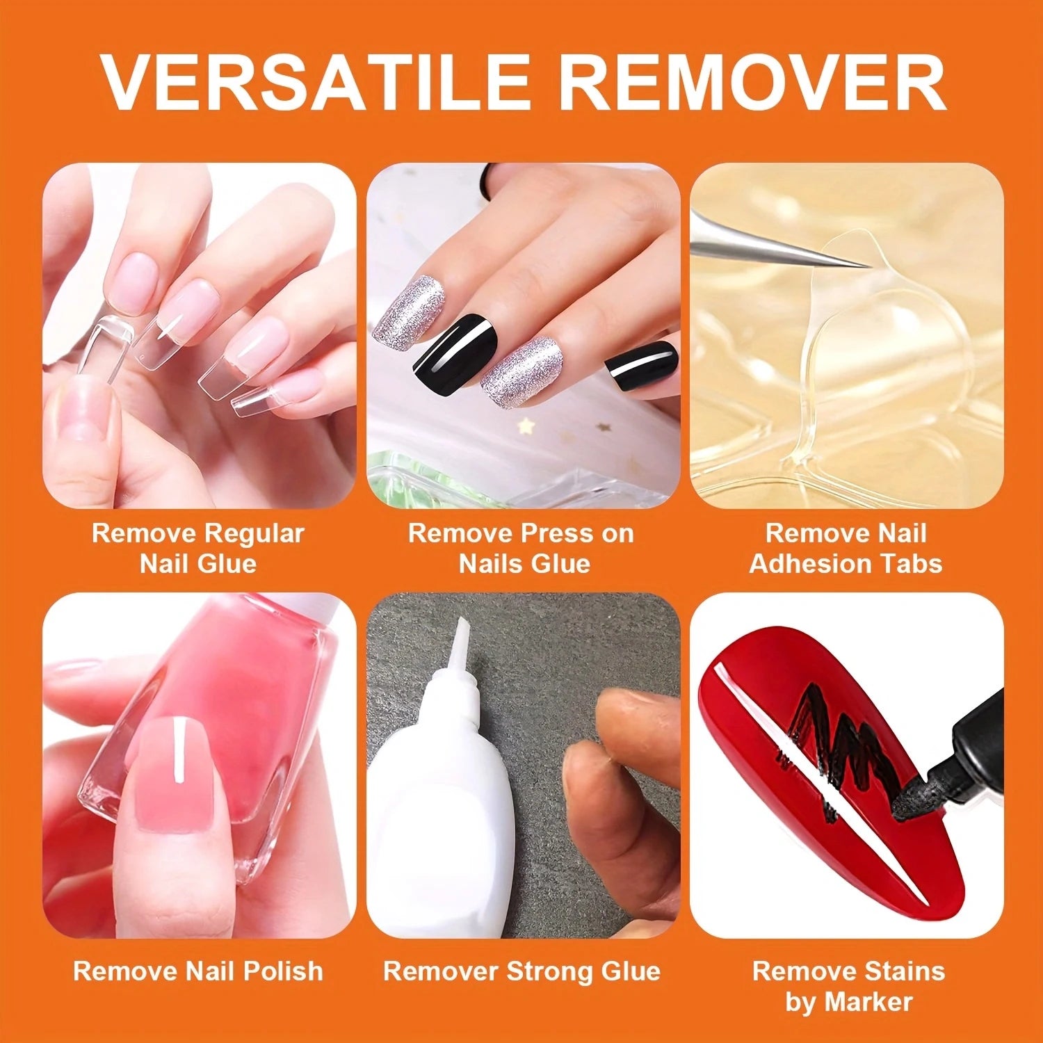 TWOING 10ml Nail Glue Remover Liquid, Fast Dissolving Formula for Press-On Nails, False Nail Tips & Nail Adhesive Remover