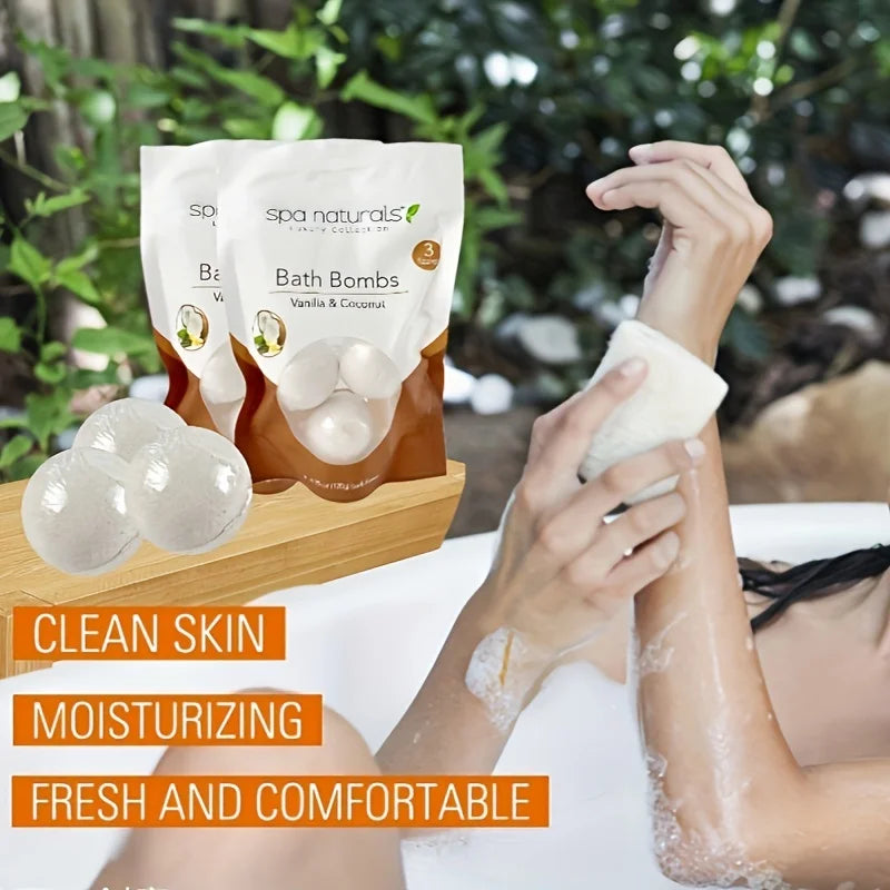 Coconut Scented Bath Salt Balls, Bubble Bath Pellets, Multiple Uses at Home, Spa-Grade Experience