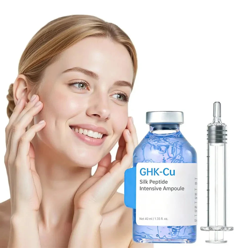 GHK-CU Blue Copper Silk Peptide Ampoule Essence Firm Skin Moisturizing Revitalizing Improve Skin Elasticity Barrier Repair Serum