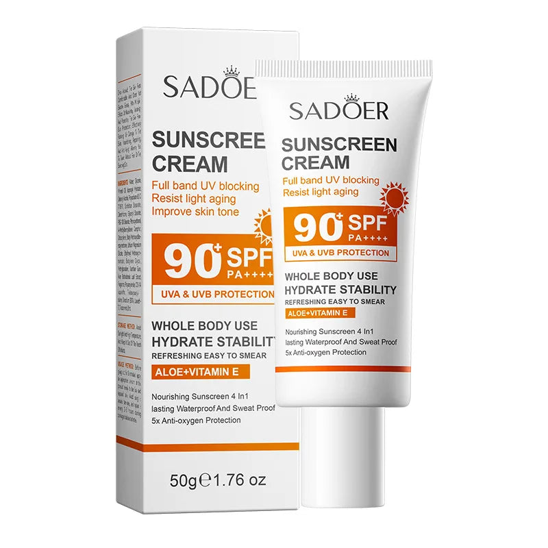 Sadoerspf90+ Facial and Full-Body Sunscreen, a Facial Sunscreen Product with Anti-Uv and Repairing Properties
