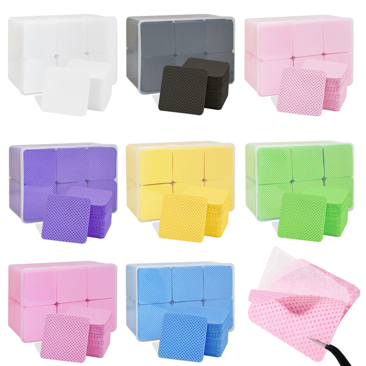 1080/200PCS Square/heart/butterfly/plum Blossom/lint Free Cloth Nail Towel, Nail Polish Removing Pad Eyelash Lengthening Wet Tow