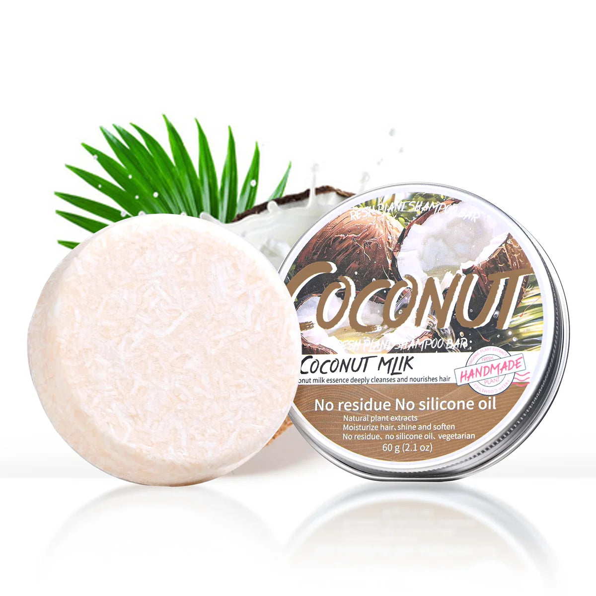 LH+60g Solid Coconut Shampoo with Coconut Oil And Olive Oil Nourishing Moisturizing Scalp Hair Shampoo Bar