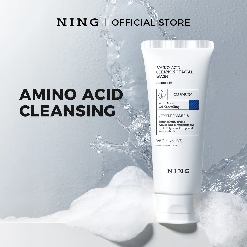 NING Amino Acid Facial Cleanser – Gentle, Hydrating Deep Cleansing Face Wash for Sensitive Skin