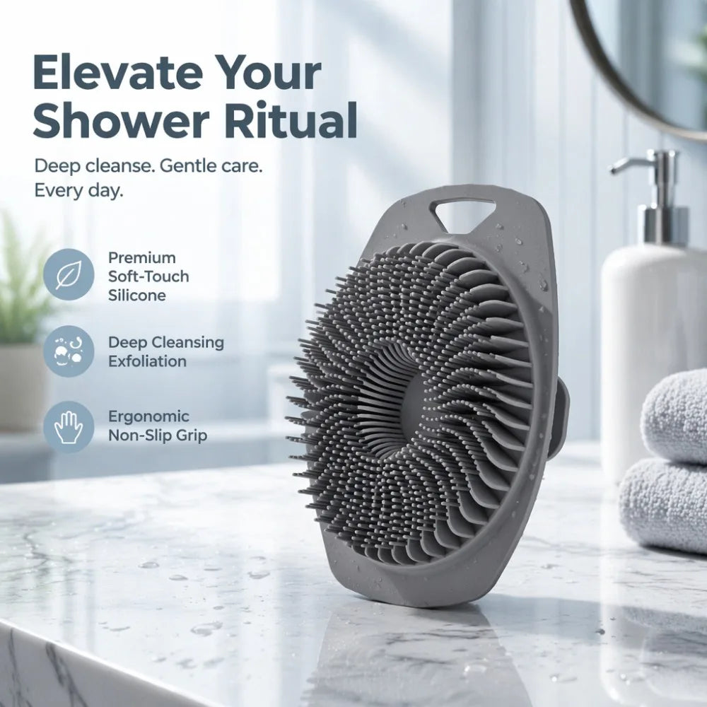 Soft Silicone Body Scrubber for Sensitive Skin Non Slip Shower Brush Effective Exfoliation Gentle Massage Bathing Tools