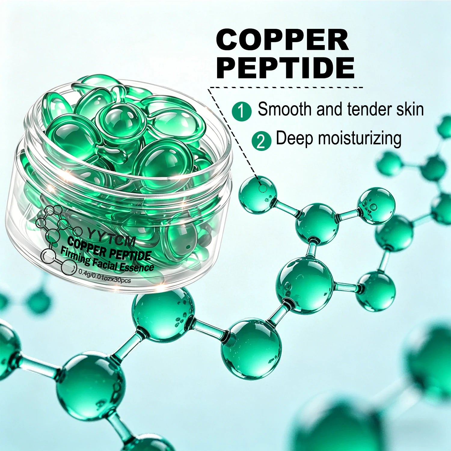 Copper Peptide Face Serum Deep Hydration Moisturizer Anti Wrinkle Firming Lifting Skin Care Essence