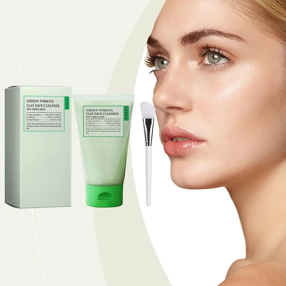 Green Tomato Puree Mask Green Tomato Puree Mask Cleanser Deeply Cleanses Pores Moisturizes Skin Deeply Hydrates Skin Care Beauty