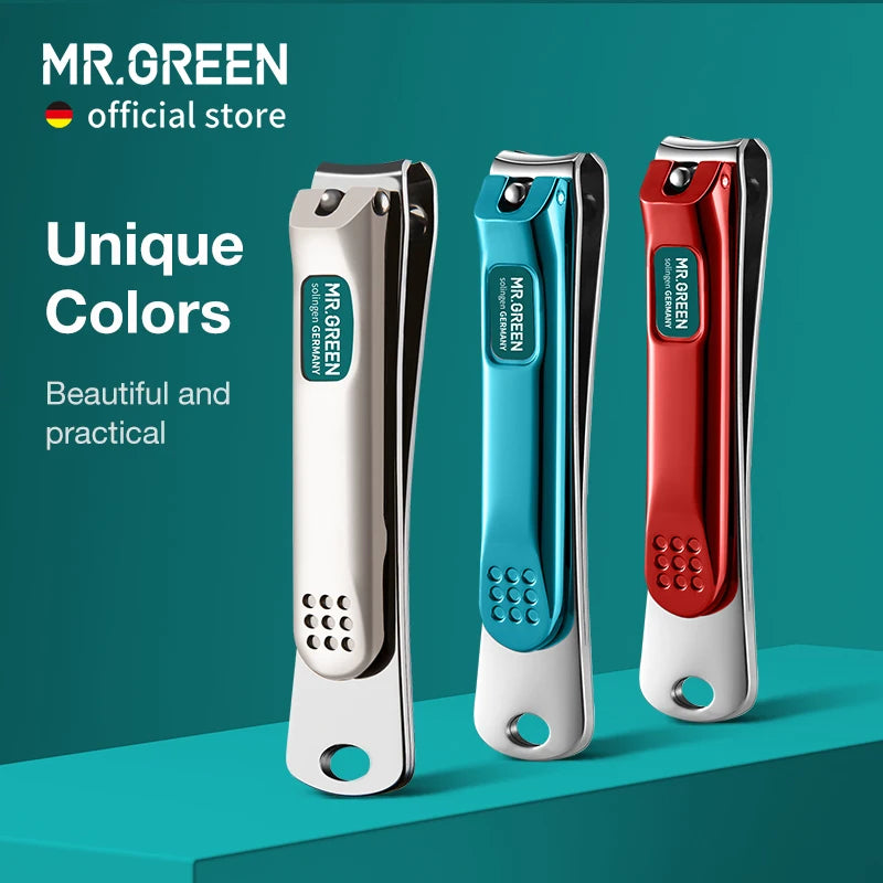 MR.GREEN Nail Clippers Stainless Steel Curved Blade Clipper Fingernail Scissors Cutter Manicure Tools Trimmer with Nail Files