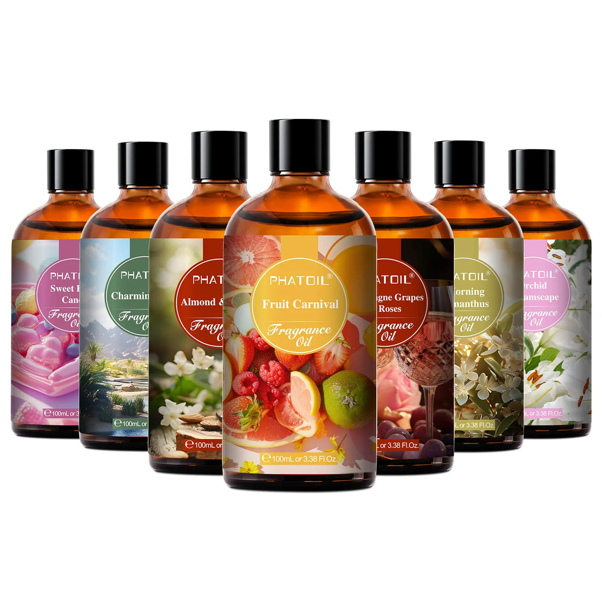 PHATOIL 1PCS 100ml Fragrance Oil For Aromatherapy DIY Perfume Candle Making,Sweet Fruit Candy Fruit Carnival Almond Vanilla Oil